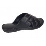 Papuci barbati din piele naturala de culoare neagra - GKR74N